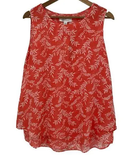 NEW CHRISTINA B Floral Double Layered Sleeveless Blouse Pink White Size Medium