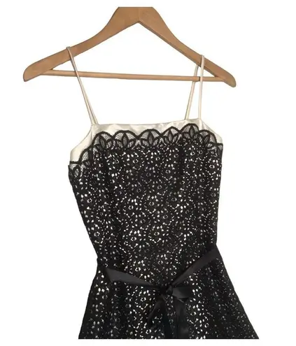 Gunne Sax Vintage Jessica McClintock Dress Womens 3 4 Cocktail Lace Overlay Blk