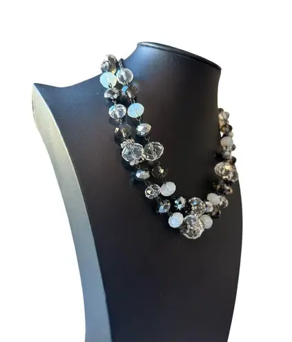 Trifari Crown  Double Layer Faceted Beaded Necklace