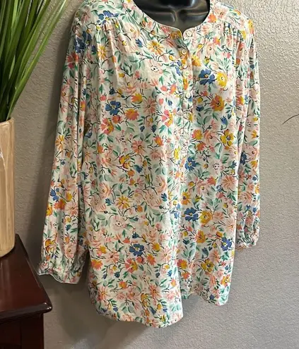 st. john's bay #371 St. John’s Bay, floral tunic, long sleeve top size XL