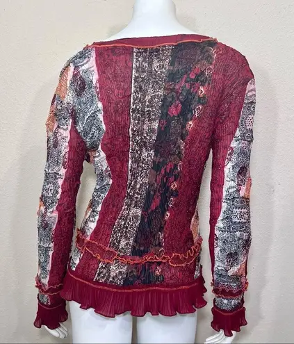 Alberto Makali Multi-print Floral Ruffle Blouse