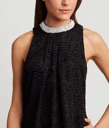 Etcetera | black sleeveless blouse beaded neckline