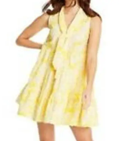 LISA MARIE FERNANDEZ YELLOW & WHITE FLORAL DESIGN TIERED LOOK DRESS SIZE 1X
