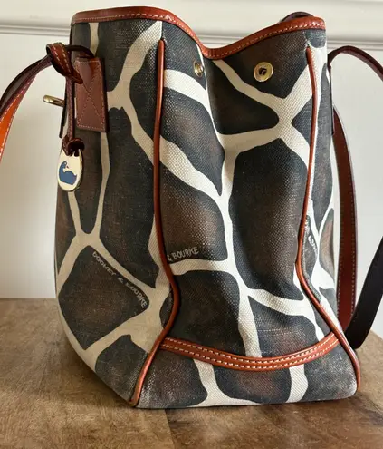 Dooney & Bourke Large Giraffe Print Canvas/Leather Tote