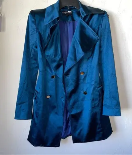 Sergio Hudson Double Breasted Blazer Mini Dress Size 2 Blue