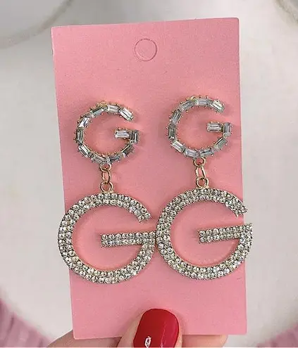 G by Guess Silver Crystal Statement Earrings