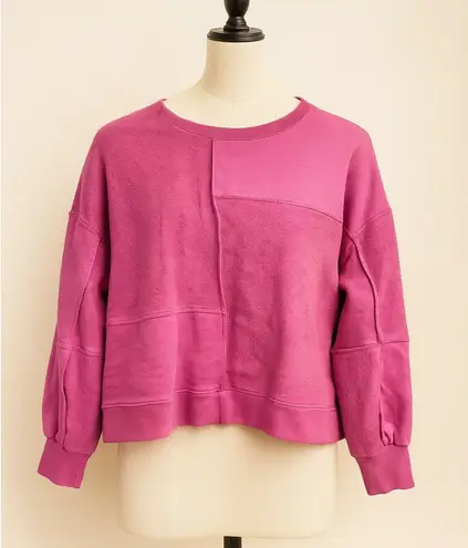 New In Pink Patchwork Sweatshirt Women’s Size Small