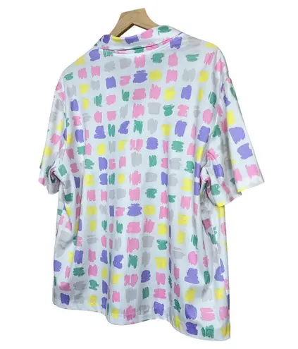 Blair Vintage 80s Short Sleeve Pastel V Neck Blouse Plus Size 22