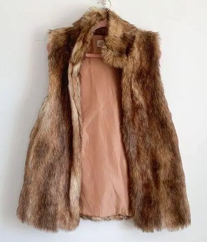 Brown Faux fur oversized vest one size fits most