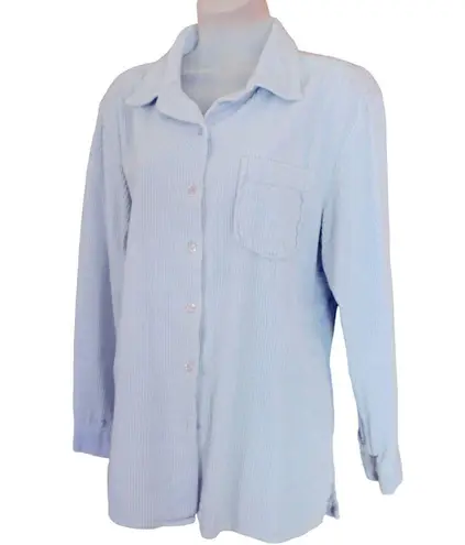 Chadwick's Real comfort by  blue cordaroy long sleeve button up size L