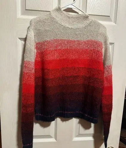 American Eagle  NWT Women Red Boxy Striped Sweater, red shades and beige 21”P2P