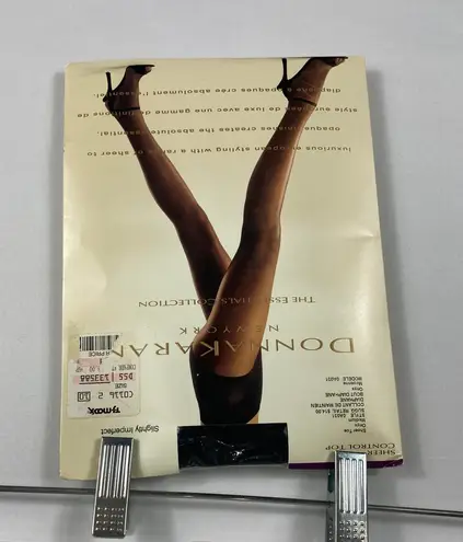 NWT Donna Karen New York Sheer Control Top Tights Onyx Size Medium Black