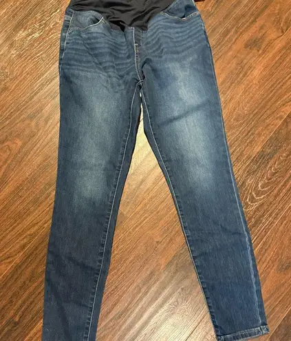 Over the belly dark wash skinny maternity jeans size 4 Blue