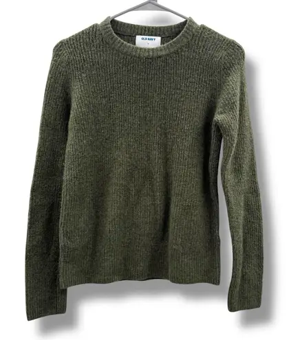 Old Navy Olive Green Knit Long Sleeve Crewneck Pullover Sweater Sz XS