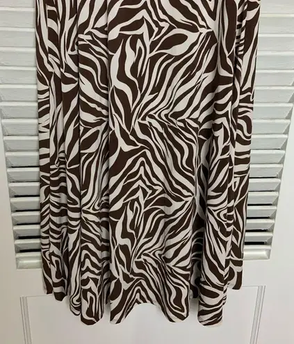 L8ter  2X brown cream zebra print maxi dress