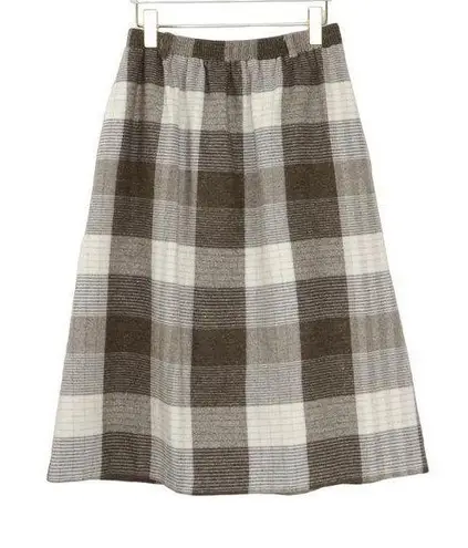 City Wear II Vintage Brown and White Plaid Skirt A