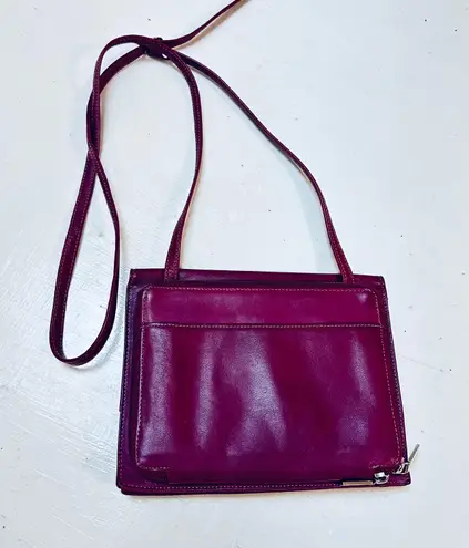 Perlina Dark pink  leather shoulder bag