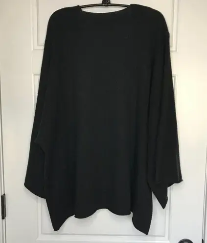 BCBGMAXAZRIA  Marsha Sweater Oversized,Boxy Women's XS/S Black Wool Cotton V-Neck