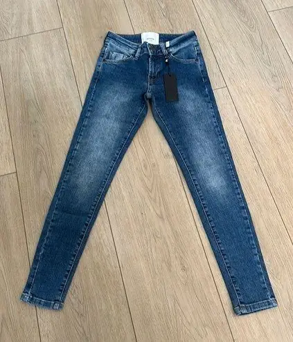 One Teaspoon California Blue Freebird II Denim Jeans High Rise Cropped Skinny 23