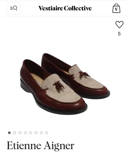 Etienne Aigner Vintage 1970 Burgundy Leather And Cream Loafers