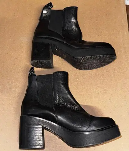 Musse & Cloud Black Midi Ankle Combat Boot Women's 7