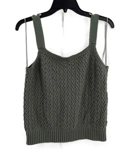 Margaux & Ellie Green Knit Pattern Square Neckline Sleeveless Sweater Top XL