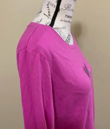 Hue Pink Long Sleeve Large Sleepwear Pajama Top