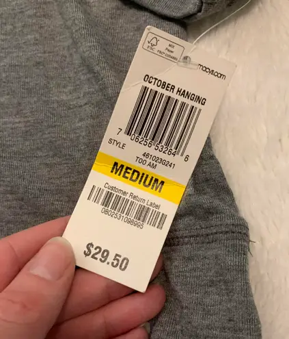 Jenni Intimates Long Sleeve Sleep Shirt Grey Medium