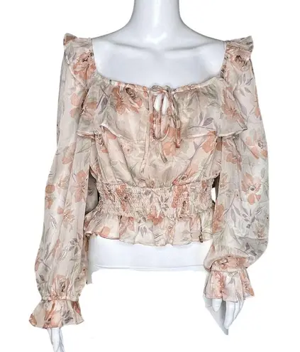 Dress Forum Shirt Womens Small Pink Floral Balloon Sleeve Cottagecore Bohemian