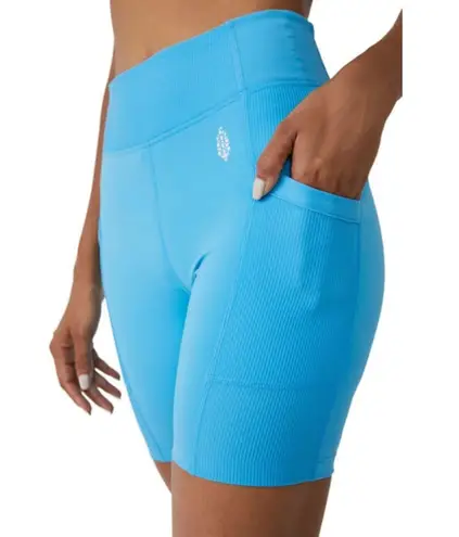 Free People Movement NWT Instant Replay Varsity Blue Biker Shorts