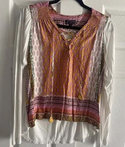 Hale Bob  Women's Colorful‎ Boho Blouse XS Festival Hippie - Image 1