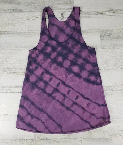 American Apparel NWOT  Custom Purple Bleach Tie Dye Diagonal Box Tank Top Size XS