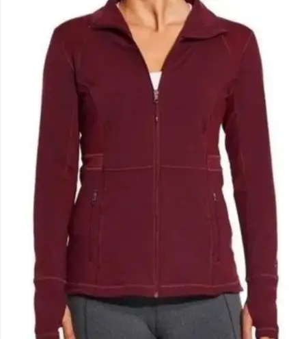 Calia Core fitted full zip sweatshirt jacket large Red