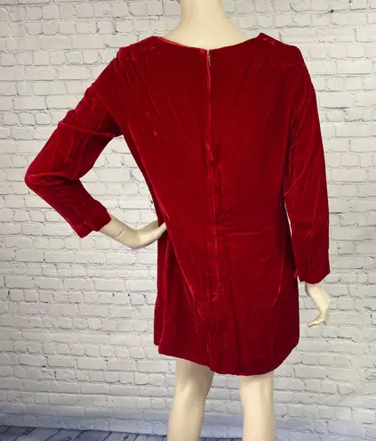 Vintage 60s Red Velvet GoGo Mod Mini Dress M/L Size M