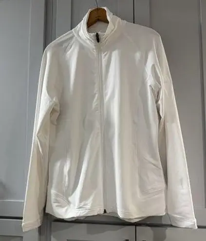 Peter Millar Tamara Golf Jacket Womens XL White Stretch E4 Wicking 50 UPF Zip