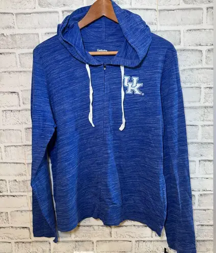 Captivating University of Kentucky full zip lightweight blue hoodie Large