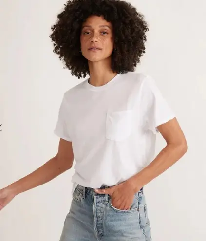 Marine layer Boyfriend Crew Tee in White Size Medium Oversized
