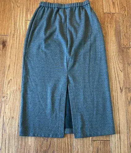 Orvis grey pull on elastic waist pencil skirt small