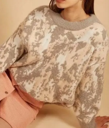 FRNCH Paris Abstract Sweater Crewneck Gray Pink