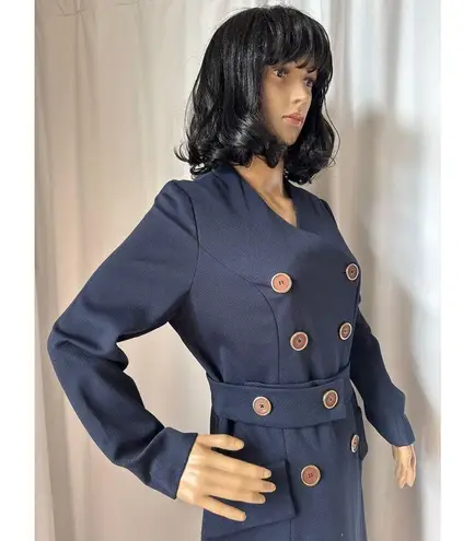 Vintage OOAK Navy coat dress double