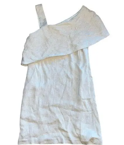 Nic+Zoe one shoulder light beige dress SAMPLE size 6