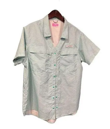 Habit Women's 2XL Multicolor Check Button-Up Shirt UPF 40+ Vented Back