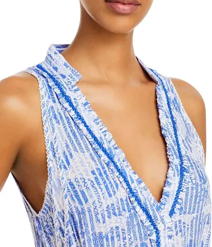 Poupette St. Barth  Nana Printed Maxi Dress Revolve Blue Begonia Size L New w/Tag