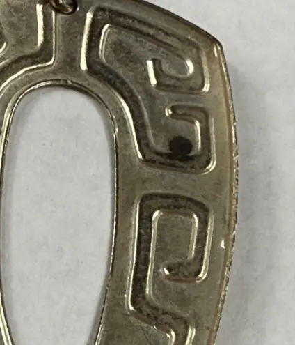 Retro Red and Silver Color Metal Dangle Earrings Pierced Post Aztec Tribal