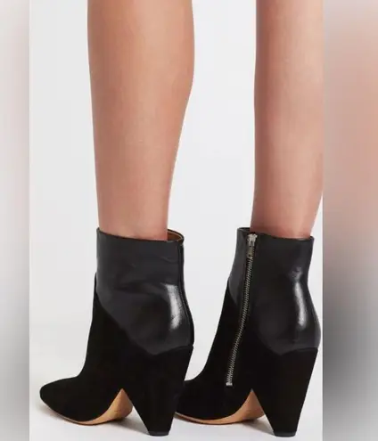 IRO Black Heeled Boots with Cone Heel and Asymmetrical Cut
