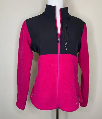 Merrell Pink Black Fleece Jacket Sz Medium Full Zip