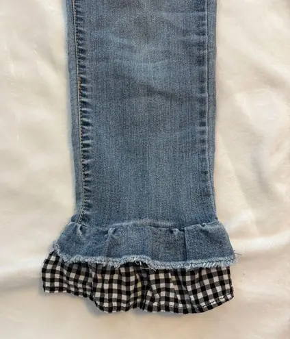 Vintage America Wonderland Capri Gingham Flare Jeans Blue Size 26