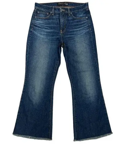 Veronica Beard Sandi Cropped Flare High Rise Jeans in Dark Vintage Wash Size 28