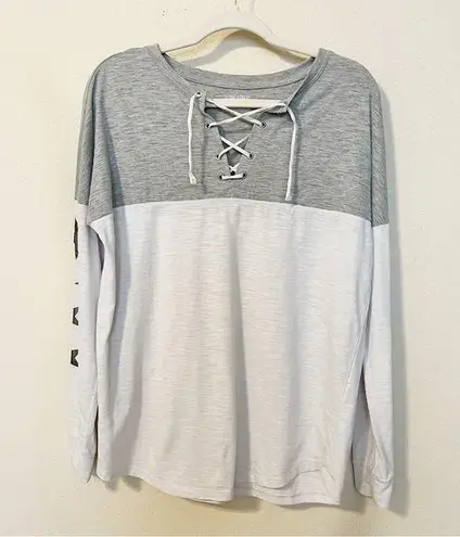 Jasmine & Ginger Grey Football Jersey Star Long Sleeve Top