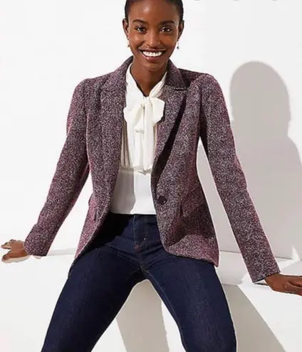 Loft NWT herringbone knit blazer Size 14 70 51 Off Retail New With Tags From Yue
